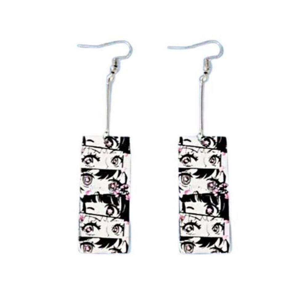 🌟Y2K Aesthetic EGirl Statement Earrings Retro Anime Eye Graphic Dangle Earrings